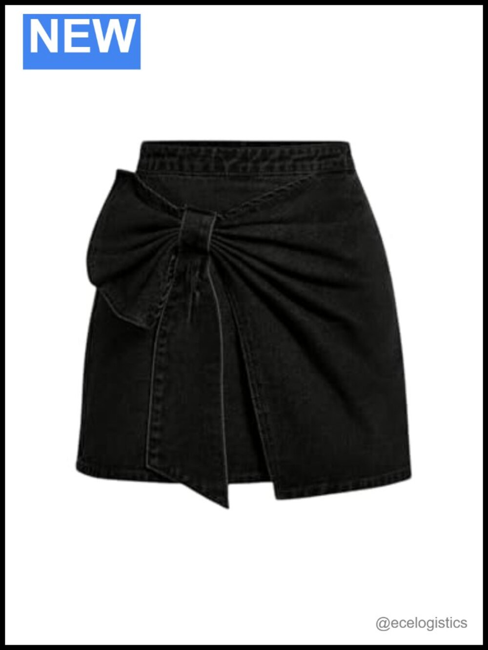 Plus Size High Waist Wrap Bodycon Mini Denim Skirt Non-Stretch